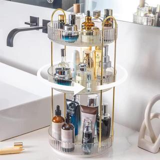 Organizador de Maquiagem Giratório – Suporte Multiuso 2/3 Andares p/ Cosméticos e Perfumes