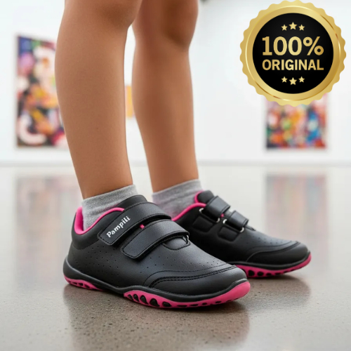 Tênis Pampili Escolar Meninas Preto Com Pink 24 Ao 34