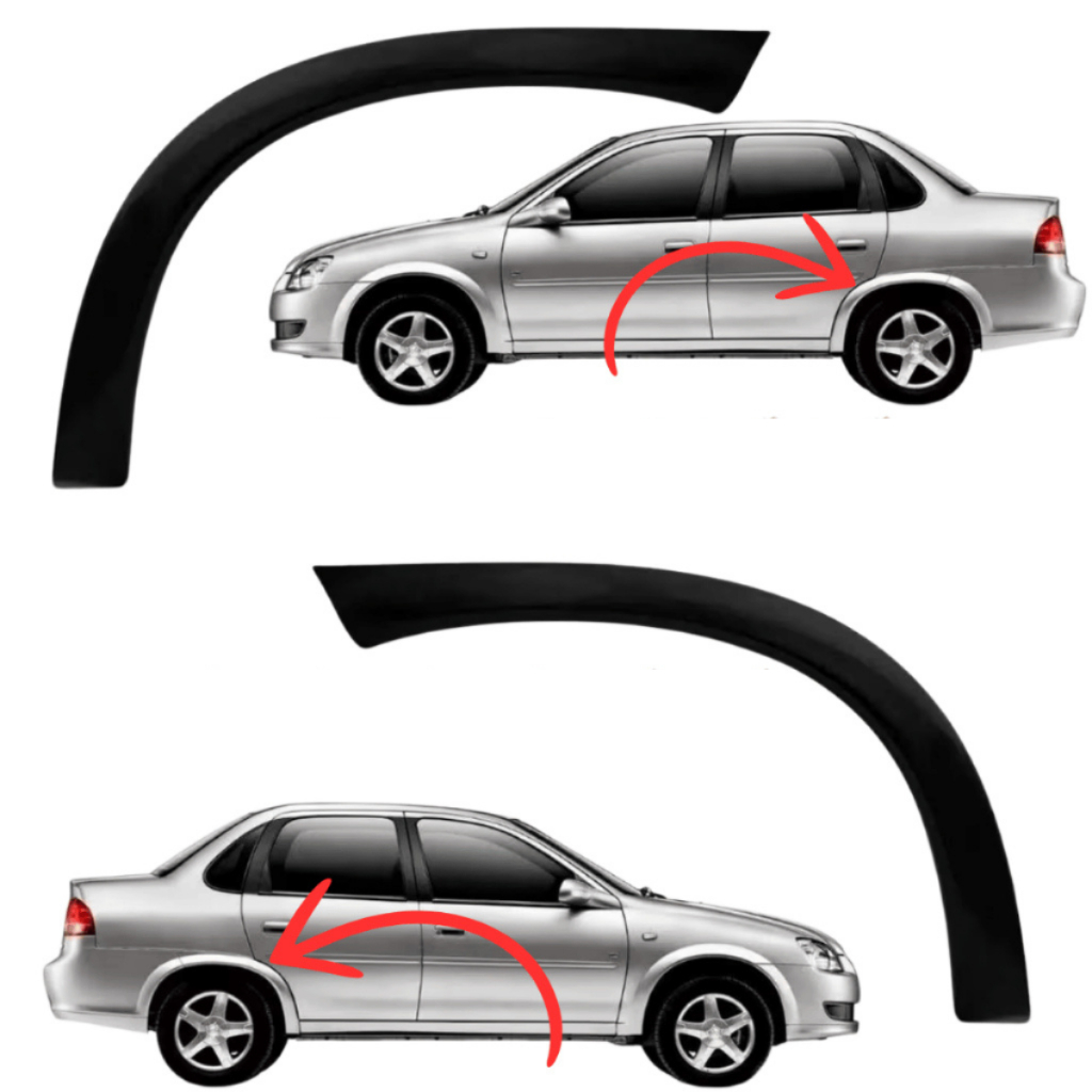 Moldura Do Vão De Roda Traseiro Alargador Paralama Corsa Classic 2011 2012 2013 2014 2015 2016 2017 em Oferta na Shopee