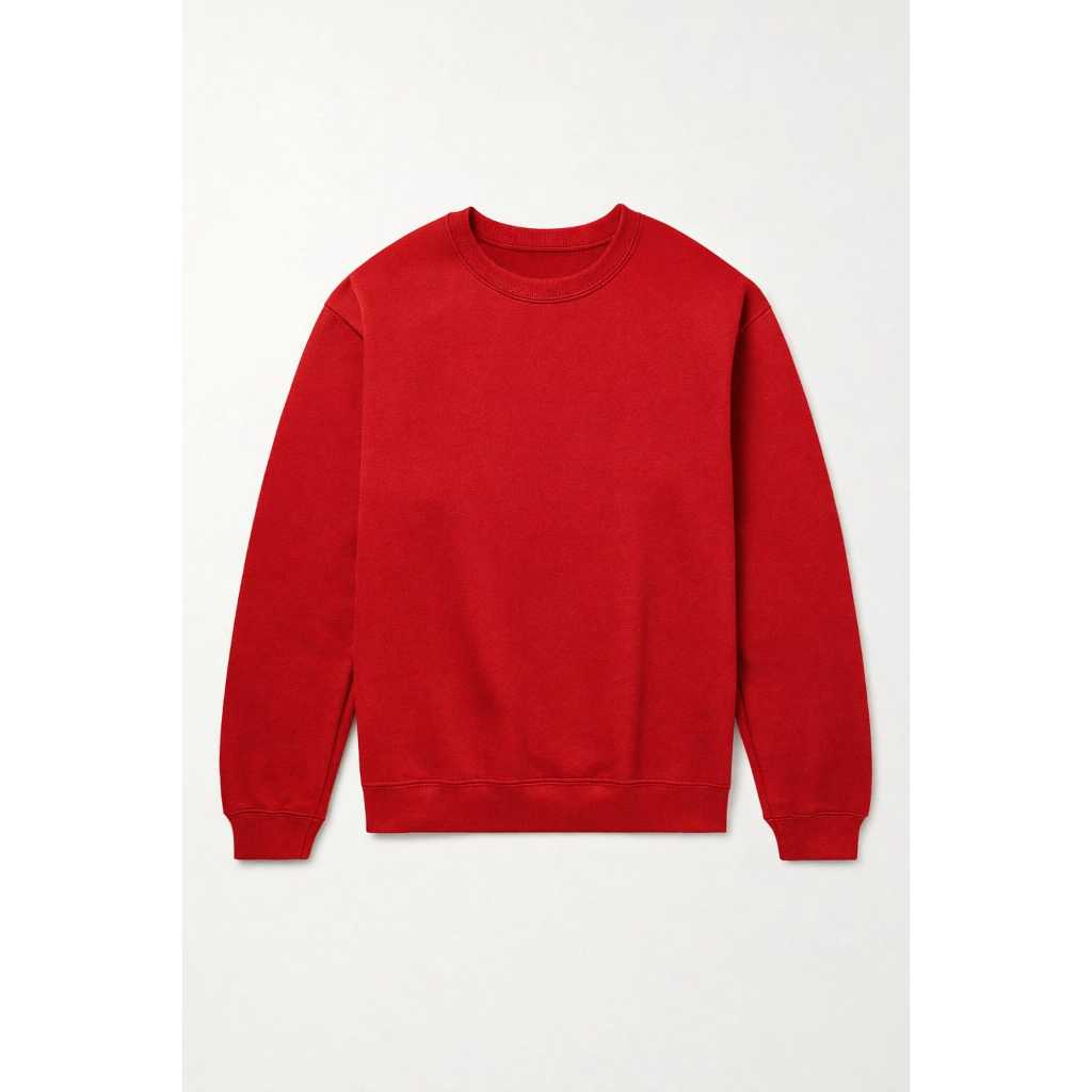 Moletom Unissex Gola Careca Flanelado VERMELHO – Blusa de Frio Masculino e Feminino Inverno