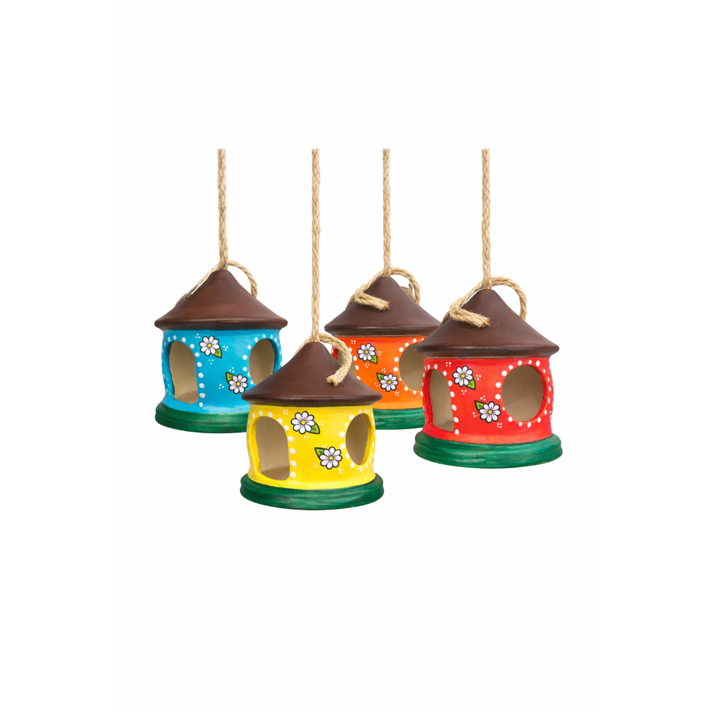 Casinha de Passarinho Decorativa Jardim Quintal Varanda Cerâmica Envio Rápido