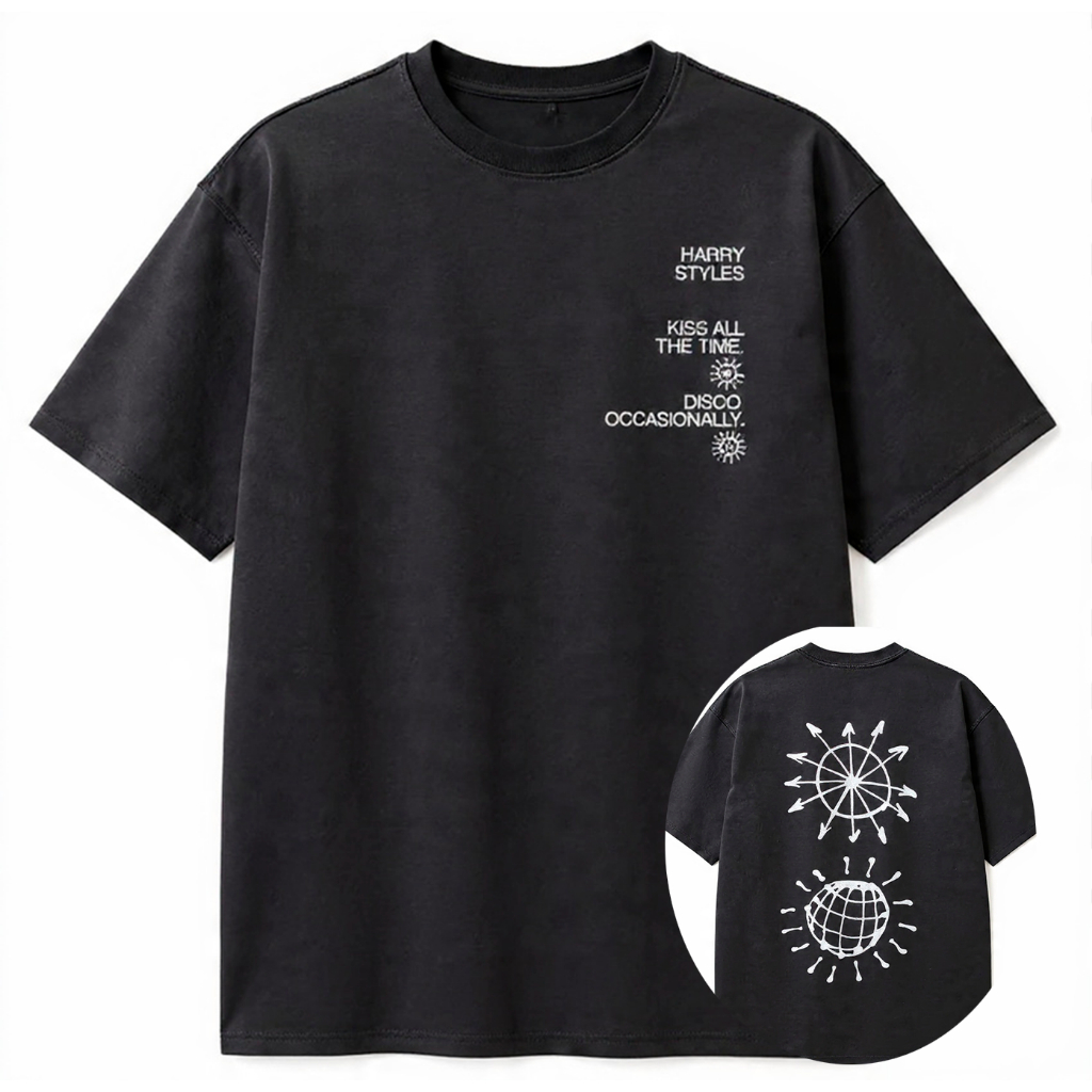 Camiseta Oversized ou Básica Harry Styles Turnê Mundial Together, Together World Tour Pop Novo Album Kiss All The Time