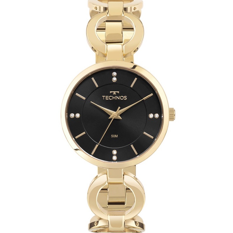 Relógio Technos Feminino Elos Slim Elegance Caixa 36 mm Aço Inox Sólido Original Novo Dourado 2035MWH/1P