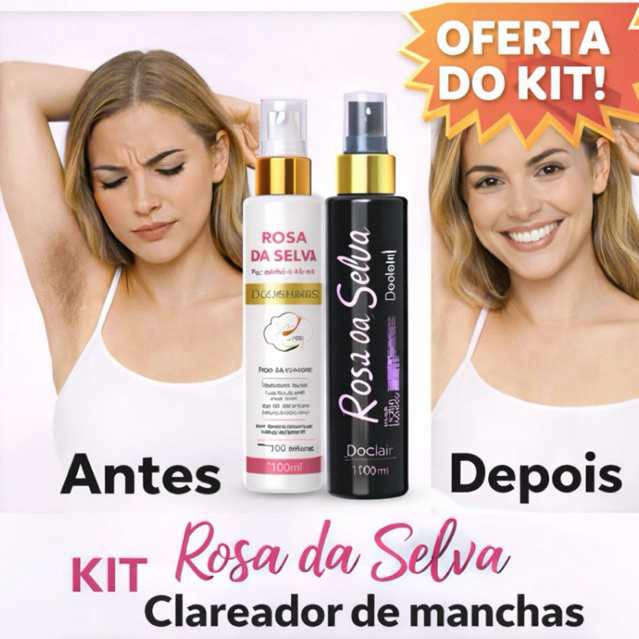 Kit Rosa da Selva Ácido Clareador + Óleo Rosa da Selva 100ml – Clareia Axilas e Cotovelos, Remove Manchas em Oferta na Shopee
