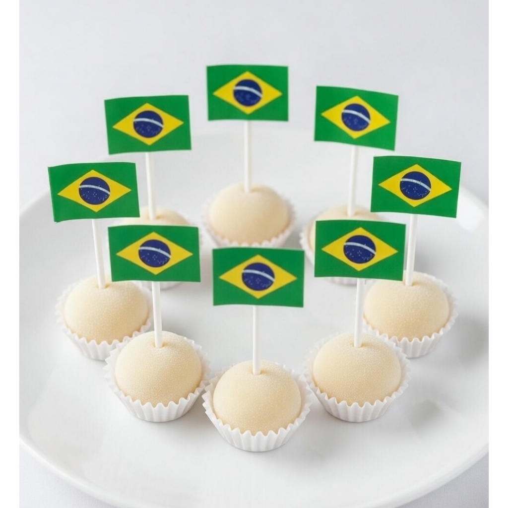 Topper para docinho Bandeira do Brasil - Copa do mundo 2026
