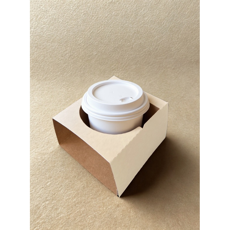 🥤  Porta Copos para Delivery kit com 200 unidades– P apel Klabin 350gr - Suporte Simples para Bebidas 11,5x11,5 cm c