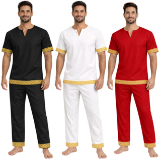 Conjunto Masculino Umbanda e Candomblé Oxford Luxo com Renda Gripper Premium 2 Peças em Oferta na Shopee