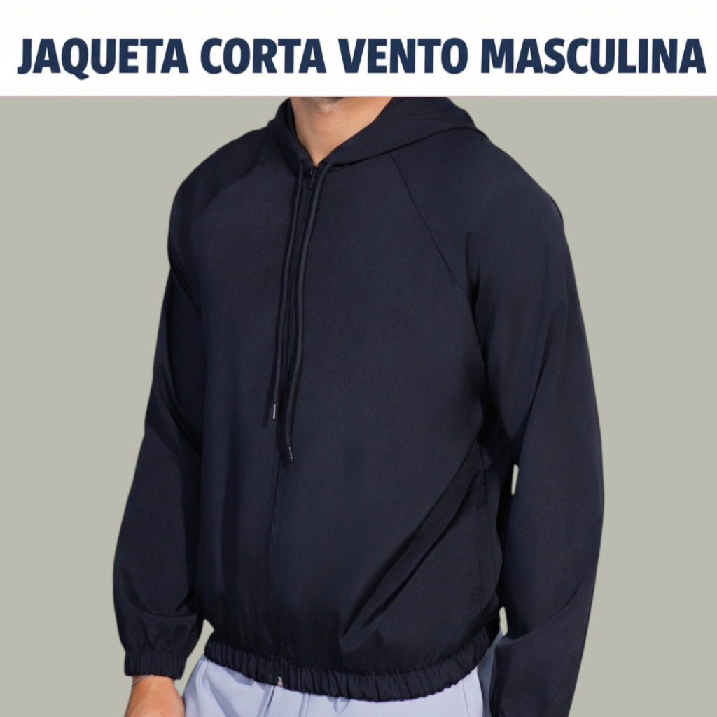 Jaqueta Masculina Corta Vento Casual Esportiva Leve