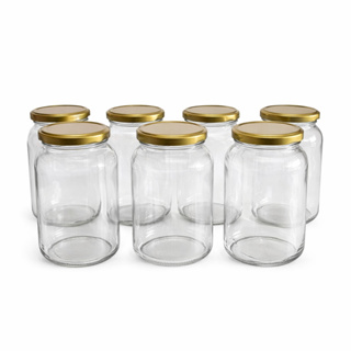 Kit 6 Potes de Vidro 600ml Com Tampa Dourada Para Conserva Geleia e Molhos em Oferta na Shopee
