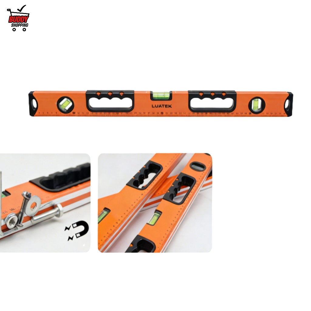 Nível de Bolha LUATEK 30cm/100cm Alta Precisão | Ímãs Integrados Forte Fixação em Oferta na Shopee