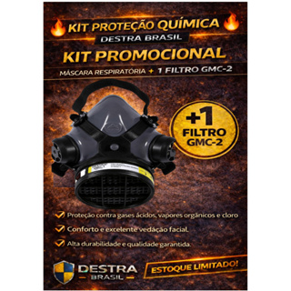 KIT Respirador 1/4 Facial Mig11 S/F + 1 pc Filtro -VO/GA - (Vapor Organico e Gases Acidos ) em Oferta na Shopee