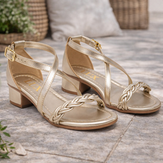 Sandália Infantil Menina Feminina Salto Bloco 28 ao 36 Trança 6 Fios Confortável em Oferta na Shopee