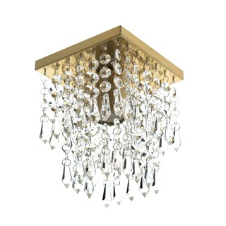 Lustre Plafon De Cristal Acrilico Spark Dourado Maravilhoso