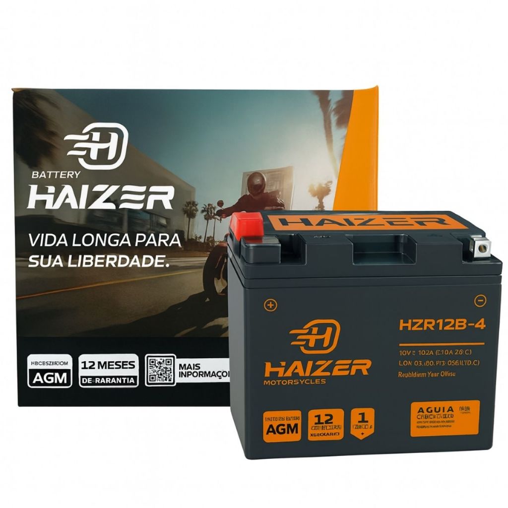 Bateria Moto Yamaha Xj6 600cc N / F Especial Abs 12V 10Ah Hzr12b-4 Haizer