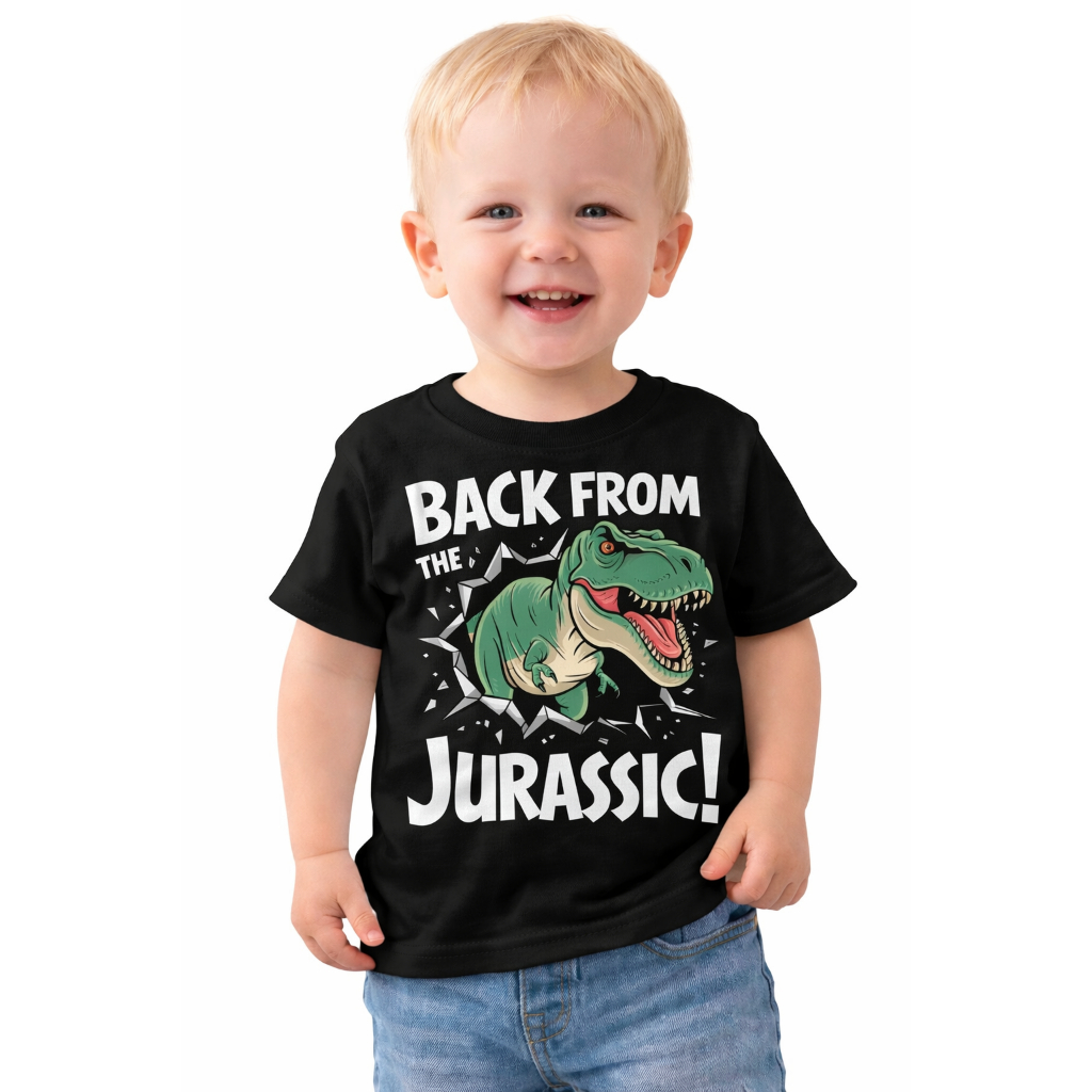 Camiseta Infantil Jur@ss!c Dinossauro Estampa Aventura Moda Kids Menino Algodão Confortável