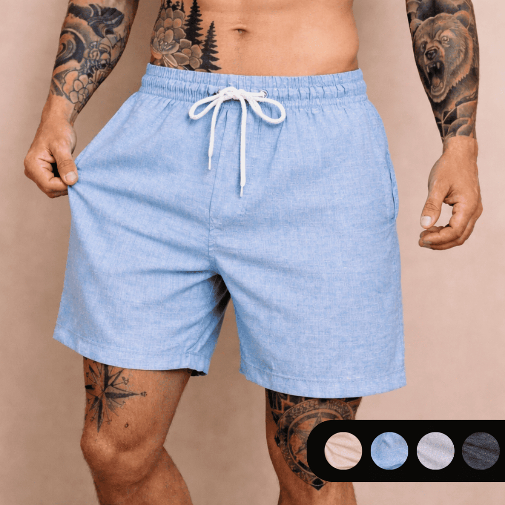 Short Praia Masculino Treino Bermuda Elastano Tactel em Poliéster Mauricinho Academia