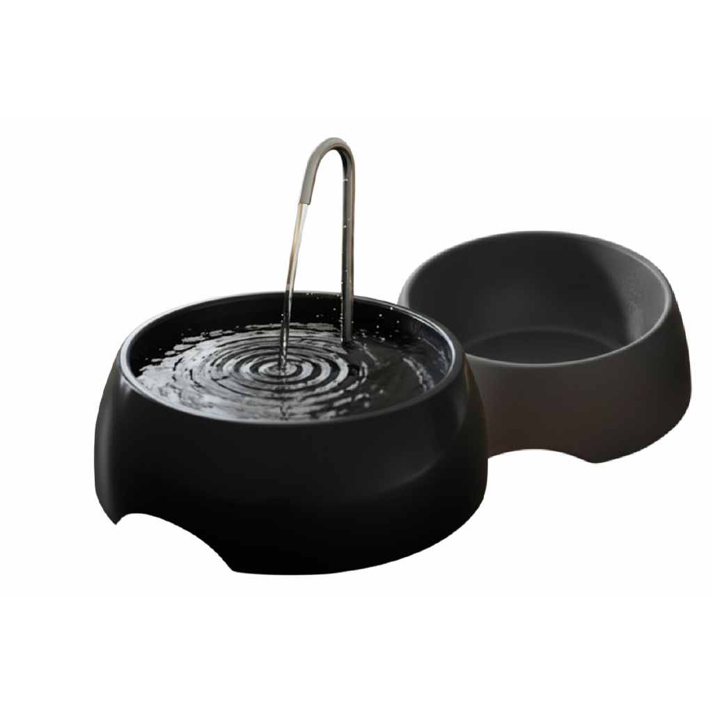 Fonte Bebedouro BIVOLT Preto + Comedouro Preto 600ml em Oferta na Shopee