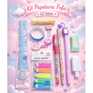 12 Itens de Papelaria Fofa Para Seu Dia Dia Kit Fofo Que Encanta à Primeira Vista em Oferta na Shopee