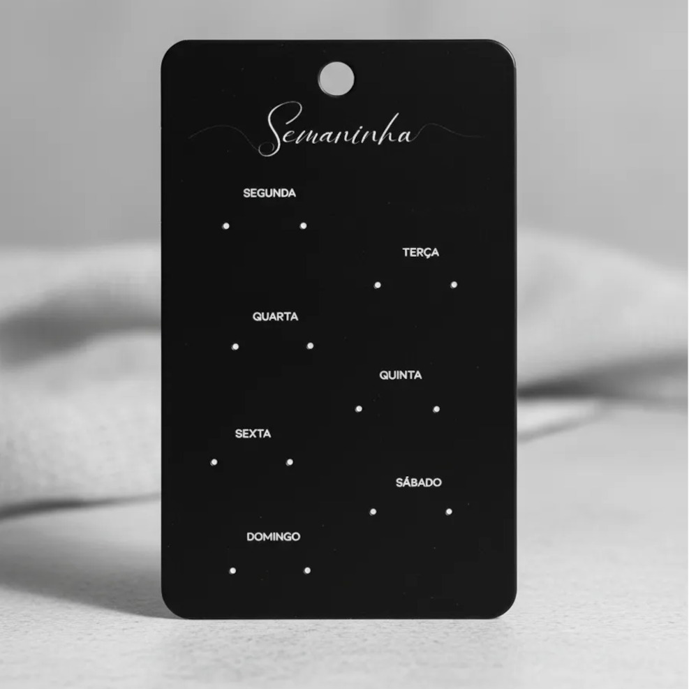 100 Cartelas Tag Para Brincos - Escrito Semaninha 7 X 12 Cm Kraft, preto e Tiffany em Oferta na Shopee