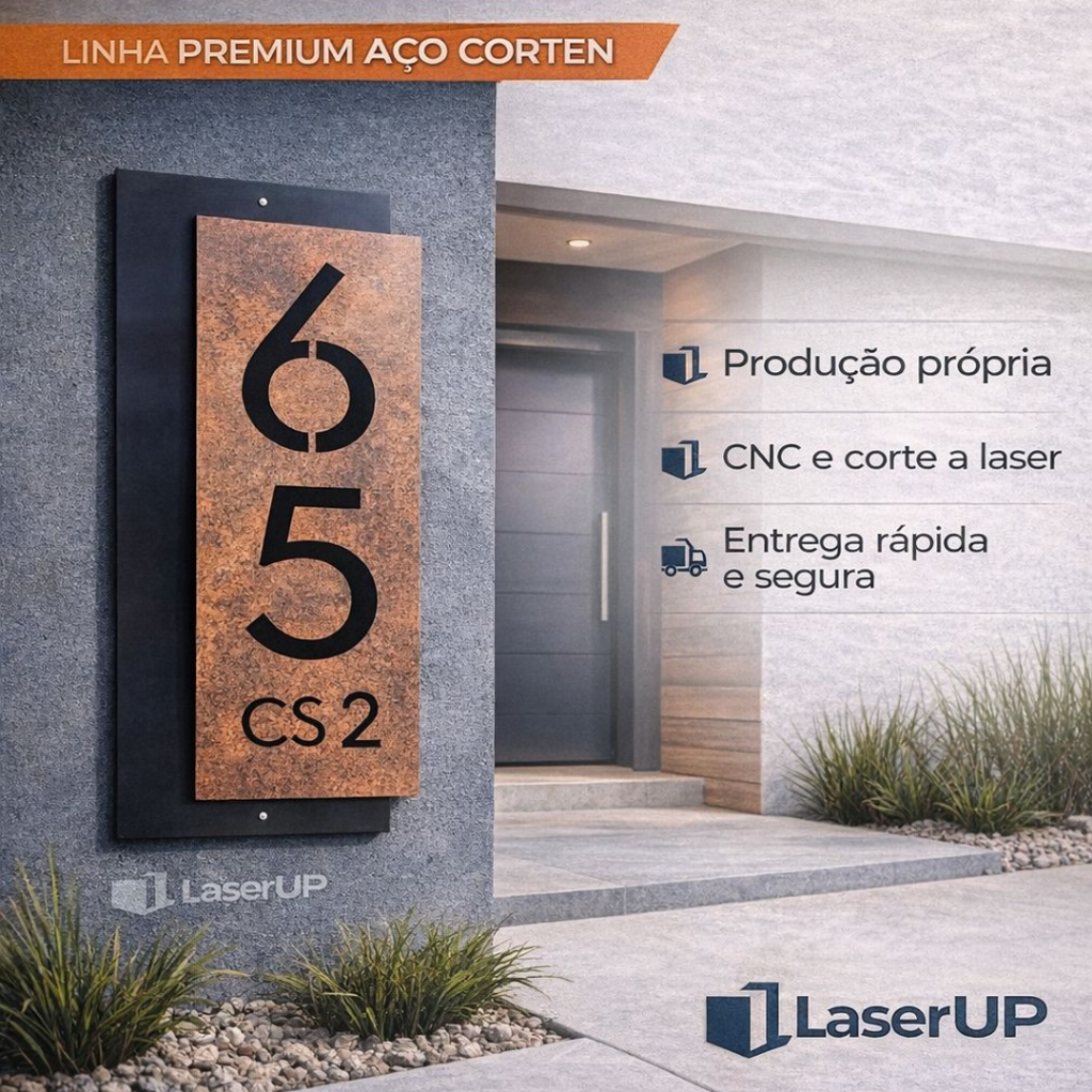 Número Casa Aço Corten Moderno Para Fachada Externa em Oferta na Shopee