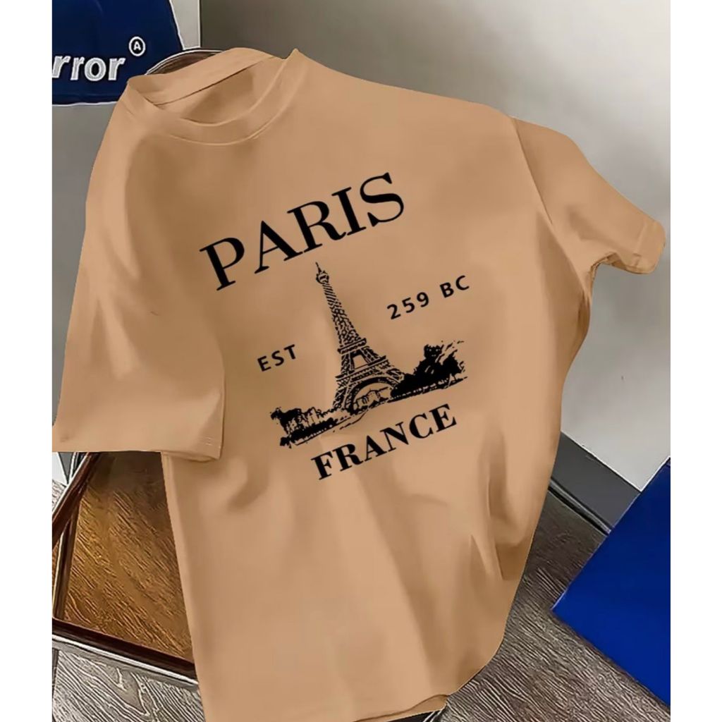Camiseta Camisa Algodão fio 30.1 penteado Paris France Moda Masculina
