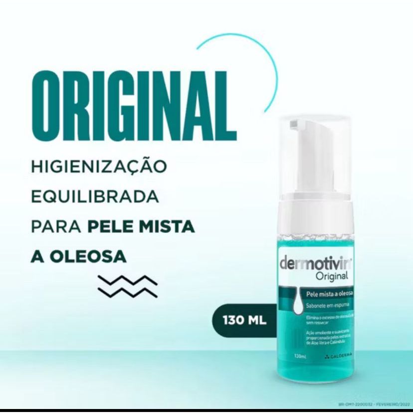 Sabonete em Espuma Dermotivin Original 130ml – Pele Mista a Oleosa | Limpeza Profunda