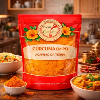 Cúrcuma em Pó 100% Natural Açafrão da Terra Puro Sem Conservantes 250g 500g e 1kg em Oferta na Shopee