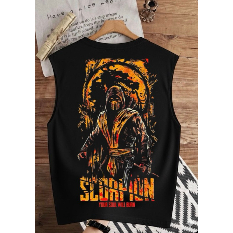 camisa regata estampada escorpion verão premium dia a dia tecido 100% algodão