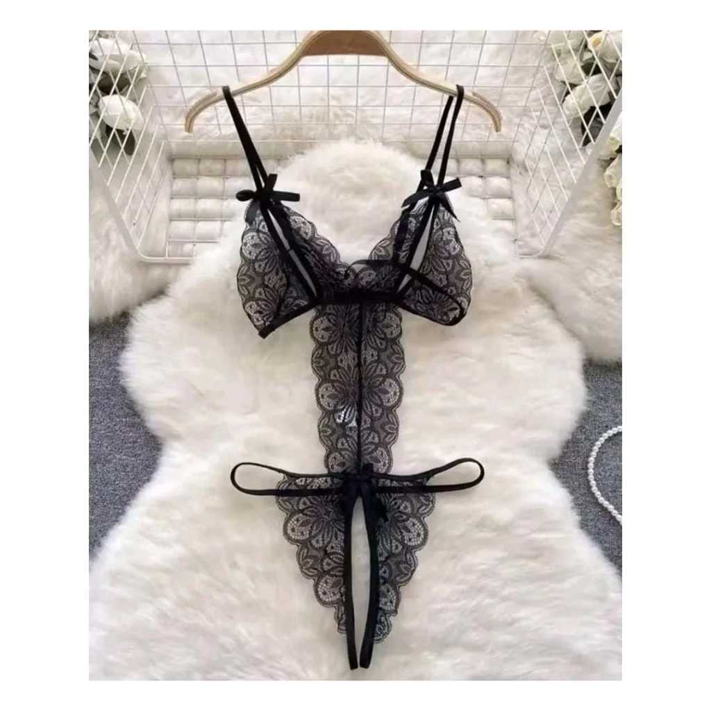 Body rendado marido apressado lingerie aberta toda de amarração body feminino apressadinha
