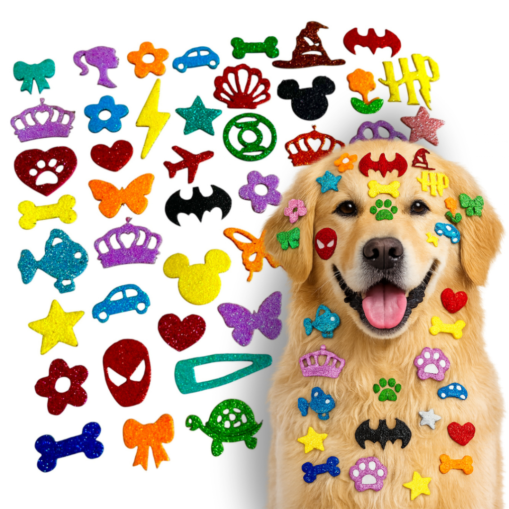 100 Lacinhos Pet Adesivos Eva Pet Shop Apliques Penteado Banho E Tosa