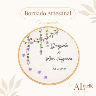 Porta Aliança Bordado Com Nome e Data Porta Aliança Personalizado Para Casamento Com Nome Bordado