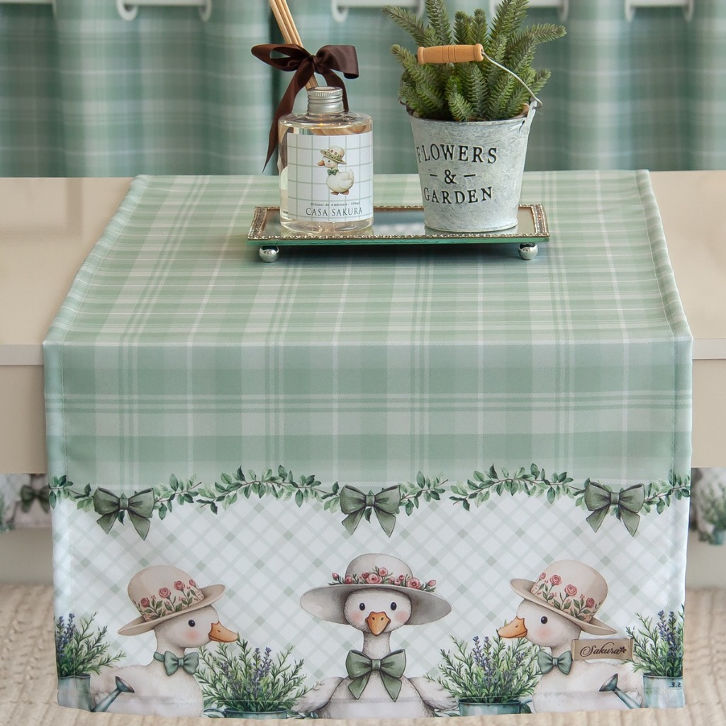 Caminho P/Mesa / Balcão e Geladeira 1,30m x 40cm  - Estampa Digital Patinhos em Oferta na Shopee