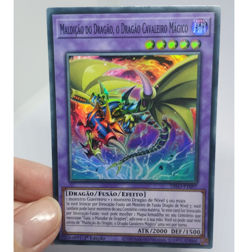 Maldição do Dragão, O Dragão Cavaleiro Mágico Foil - Carta Original Yugioh
