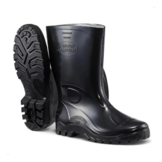 Bota De Borracha PVC Impermeável Cano Curto Preta Moto Limpeza Trabalho Proteção Chuva Unissex EPI em Oferta na Shopee