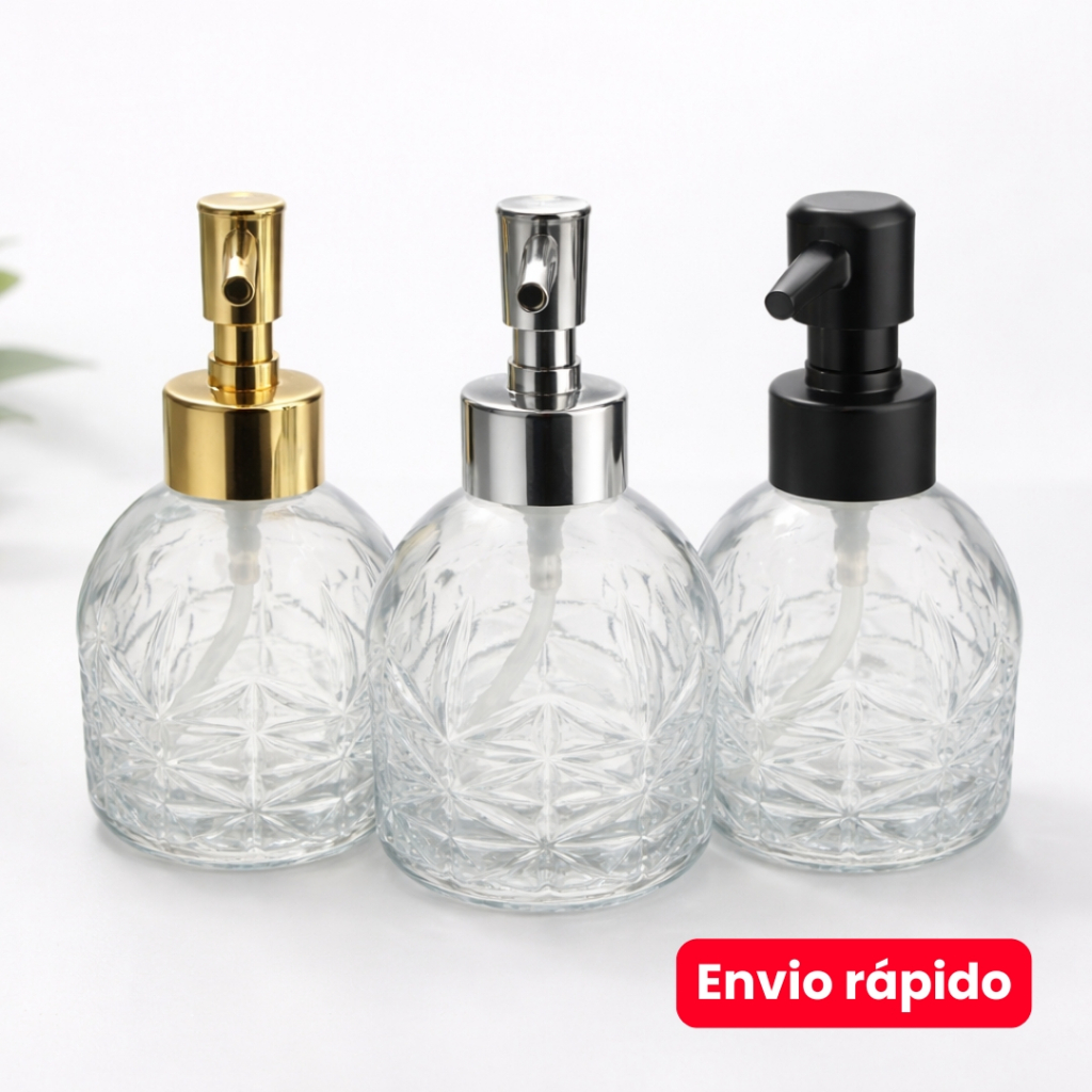 Dispenser Porta Sabonete Líquido 220 ml – Saboneteira Vidro Elegante