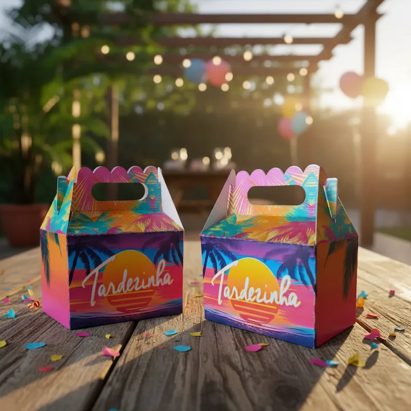 Kit 40 Caixinha Maletinha Tardezinha para Festa Infantil Lembrancinha