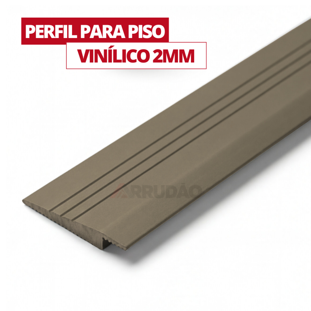 Perfil de Acabamento para Piso Vinílico 2mm em Alumínio Champagne 1 Metro