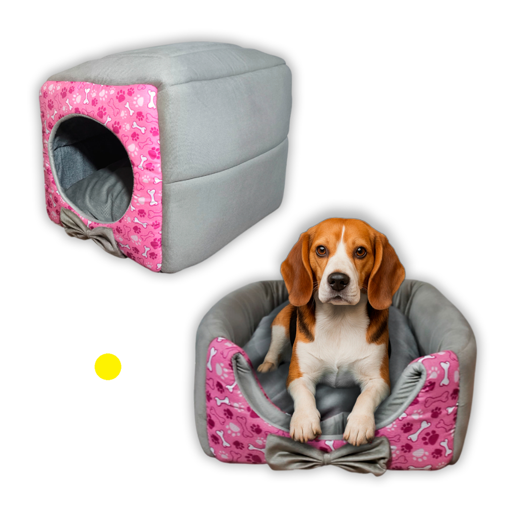 Casinha Toca Cama Iglu 3 Em 1 Cão Cachorro E Gato Tam P, M e G