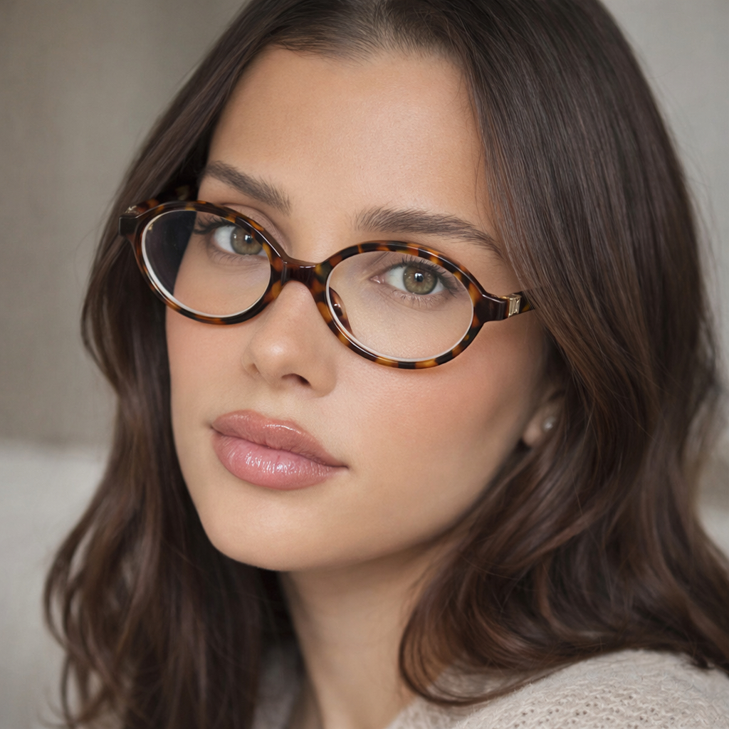 Óculos de Sol Vintage Leopardo Miu Feminino Armação Aro Oval Luxo Moda Proteção UV400