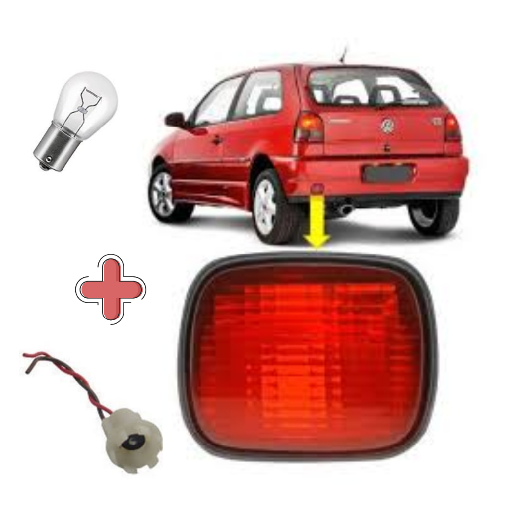 LANTERNA LUZ NEBLINA GOL G2 E PARATI BOLA + SOQUETE + LAMPADA (PARACHOQUE TRASEIRO)