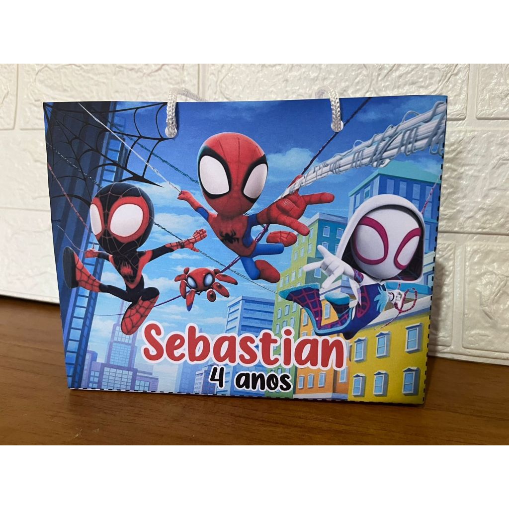 Sacolinha personalizada Homem Aranha Spidey PEGUE E MONTE / Personalizados lembrancinhas mimos Aniversário Spidey