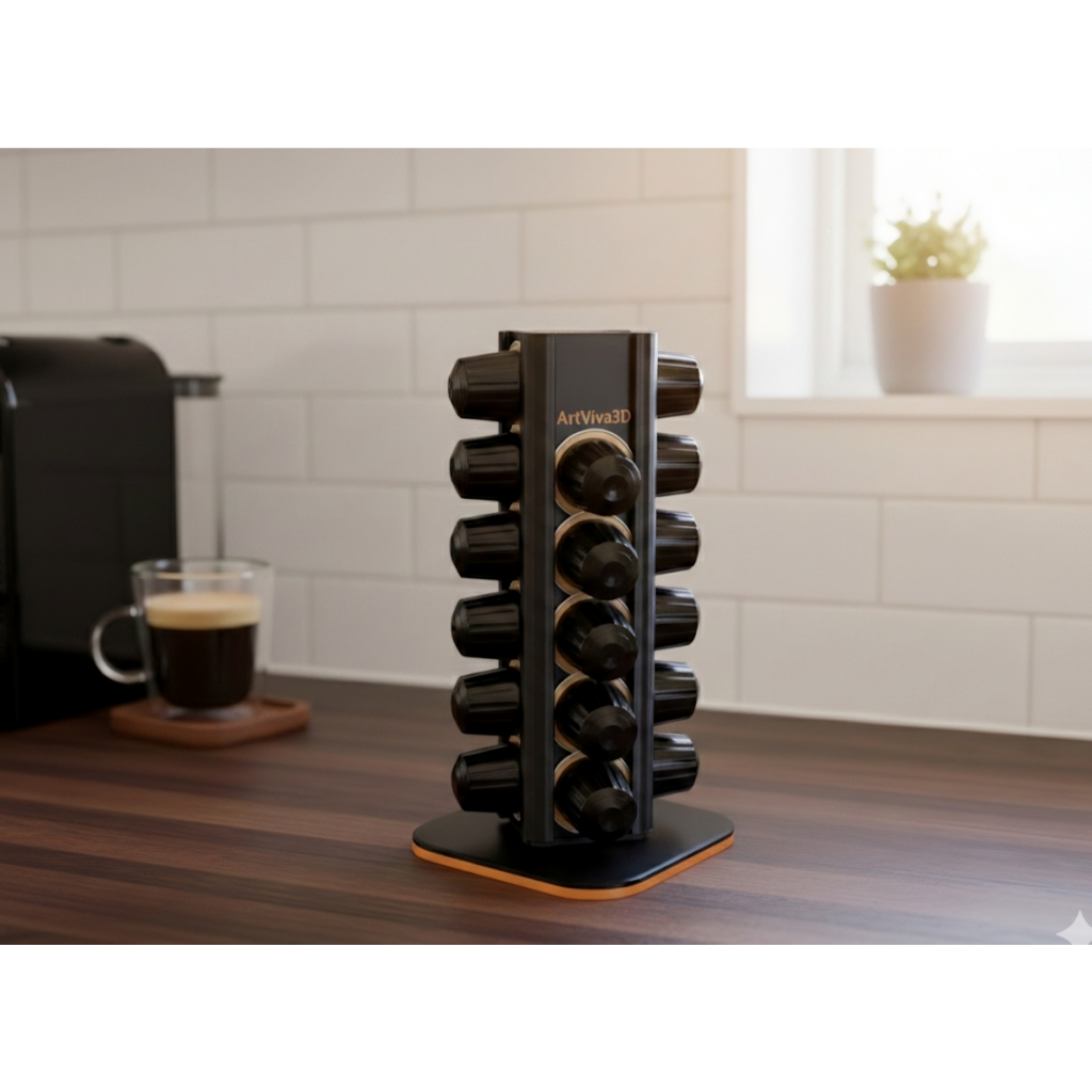 Porta Cápsulas giratório Nespresso Suporte de Mesa Organizador para 24 Cápsulas