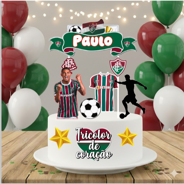 Envio Imediato xpress Topo de bolo Fluminense  / thiago silva/ Jogador  - topper  personalizado para aniversários