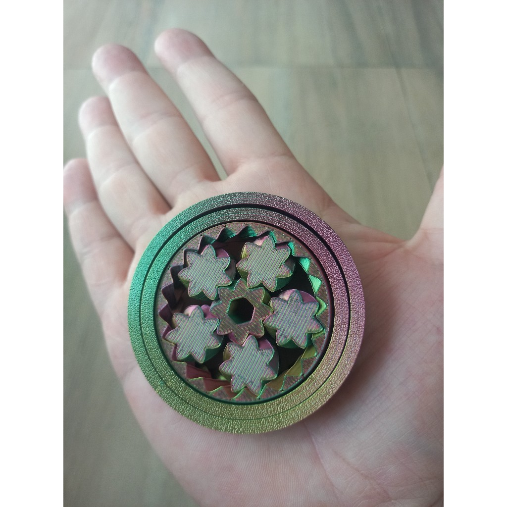 Spinner Fidget Giratório com Engrenagens Bidirecionais – Anti Stress Colorido 3D