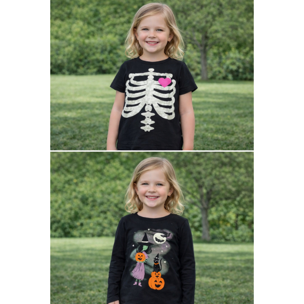 Kit 2 Blusas Infantil Halloween – Tamanho 5/6 (Usadas)