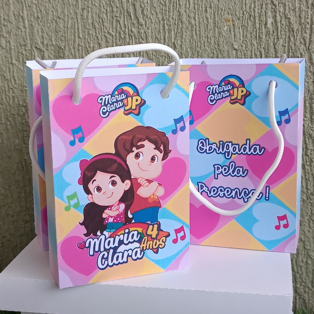 PEGUE E MONTE -SACOLINHA PERSONALIZADA - MARIA E JP - TAMANHO PEQUENO- LEMBRANCINHA - FESTA INFANTIL