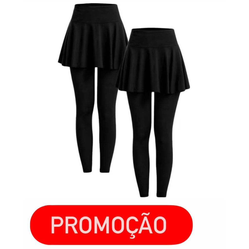 KIT 2 Calça Legging Academia Suplex Saia justa Tapa Bumbum Fitnes Malhar