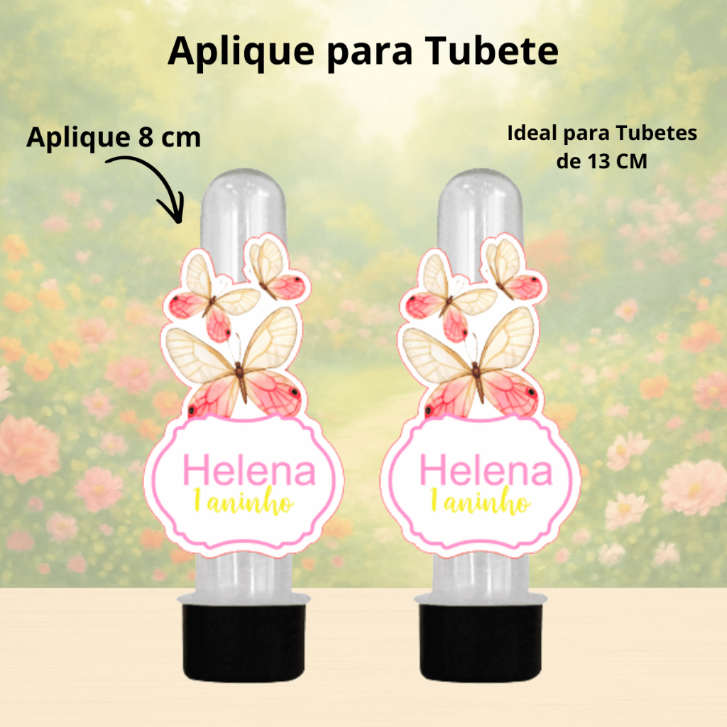 Aplique Jardim das Borboletas para Tubete | Lembrancinhas Personalizadas Festa(Não Acompanha Tubete)