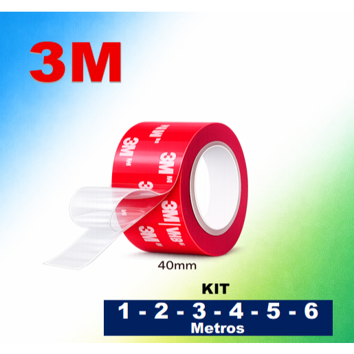 Fita Dupla Face Extra Forte 3M 40mm Pronta Entrega Kit com 1, 2, 3, 4, 5, 6 metros