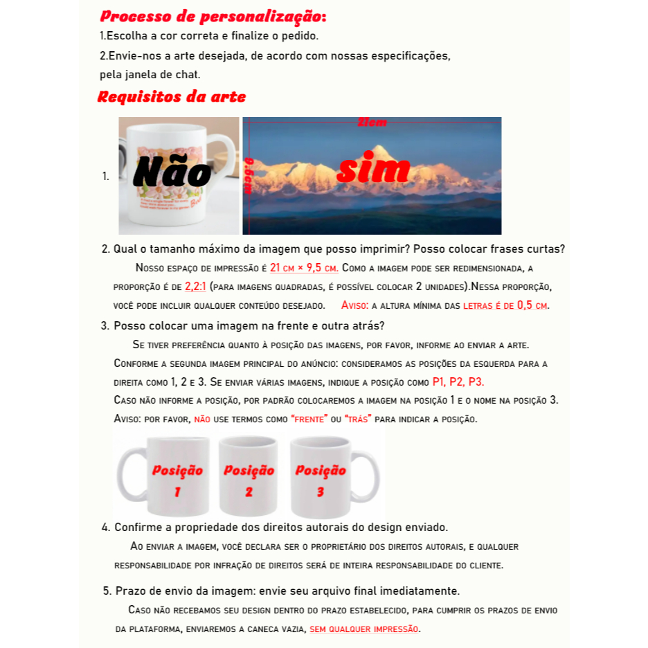 Caneca Personalizada de Porcelana 325ml com Sua Foto Presente Criativo para Eventos